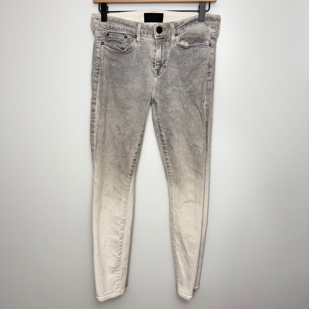 Vince Skinny Jeans Distressed Grey White Ombre Wash‎ Size 28